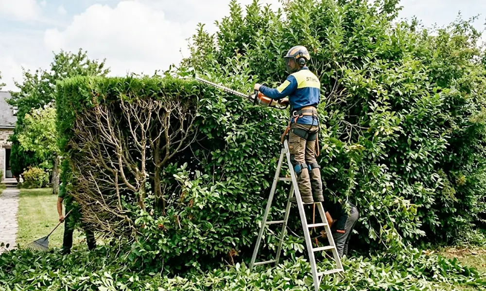 arbres dans un jardin entretenu